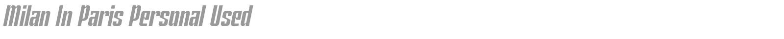 Milan In Paris font preview